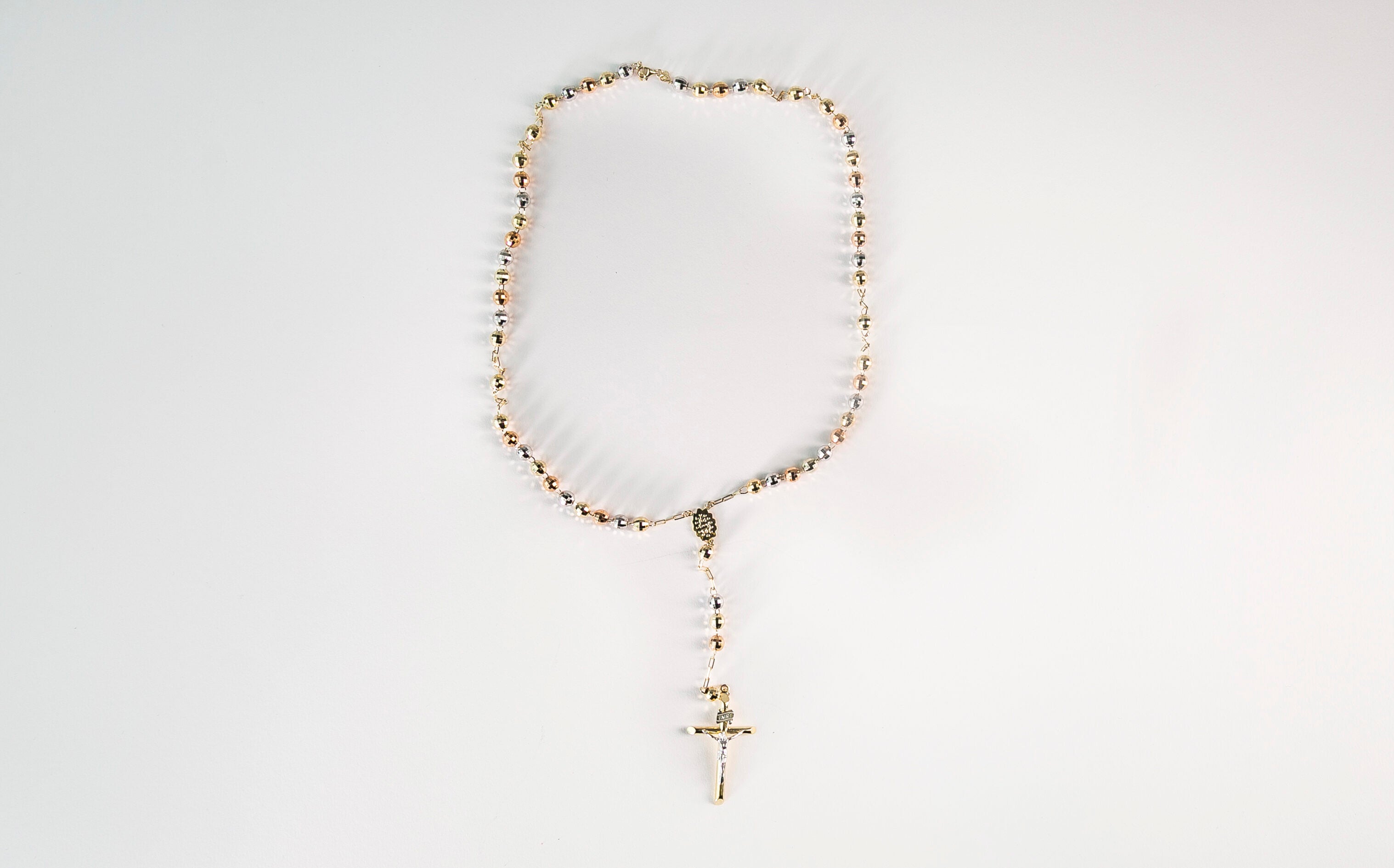 Tri-Colored Rosary Necklace